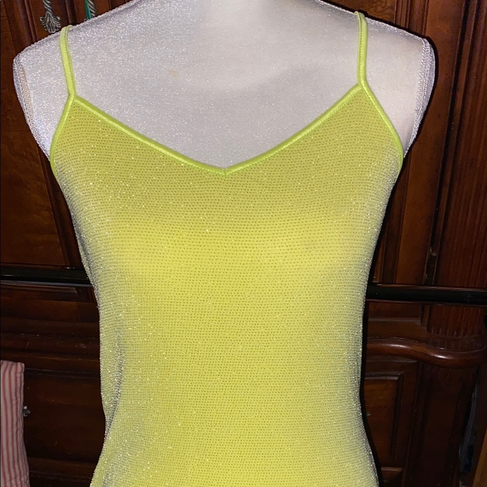 Express Yellow Fitted Camisole Top